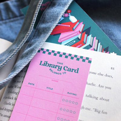 "Library Card" Book Reading Tracker Bookmark