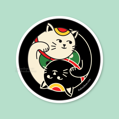 Yin Yang Cat Stickers: Color