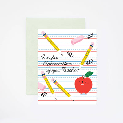 A is for Appreciation Teacher Thank You Card