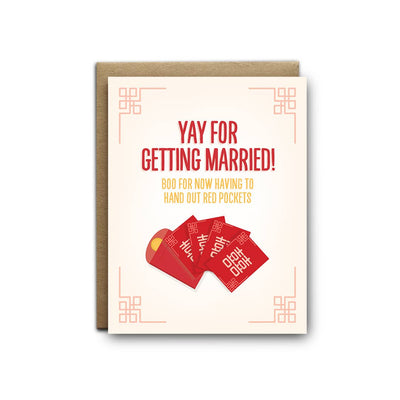 Marriage, Red Pockets Wedding Greeting Card